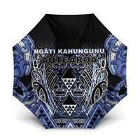 Aotearoa Ngati Kahungunu Umbrella Maori Tribal Blue Paua Shell Pattern DT05 One Size Folded 11.42 inch Opened Diameter 37.4 inch Blue - Polynesian Pride