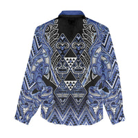 Aotearoa Ngati Kahungunu Women Casual Shirt Maori Tribal Blue Paua Shell Pattern DT05 - Polynesian Pride