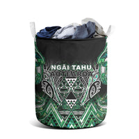 Aotearoa Ngai Tahu Laundry Basket Maori Tribal Dark Green Paua Shell Pattern DT05 - Polynesian Pride