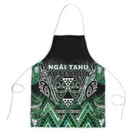 Aotearoa Ngai Tahu Apron Maori Tribal Dark Green Paua Shell Pattern DT05 Green - Polynesian Pride