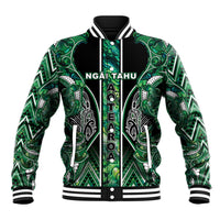 Aotearoa Ngai Tahu Baseball Jacket Maori Tribal Dark Green Paua Shell Pattern DT05 Unisex Green - Polynesian Pride