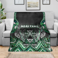 Aotearoa Ngai Tahu Blanket Maori Tribal Dark Green Paua Shell Pattern DT05 - Polynesian Pride