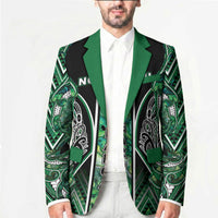 Aotearoa Ngai Tahu Blazer Maori Tribal Dark Green Paua Shell Pattern DT05 - Polynesian Pride