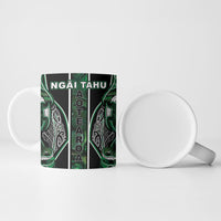 Aotearoa Ngai Tahu Ceramic Mug Maori Tribal Dark Green Paua Shell Pattern DT05 - Polynesian Pride