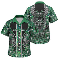 Aotearoa Ngai Tahu Family Matching Puletasi and Hawaiian Shirt Maori Tribal Dark Green Paua Shell Pattern DT05 Son's Shirt Green - Polynesian Pride