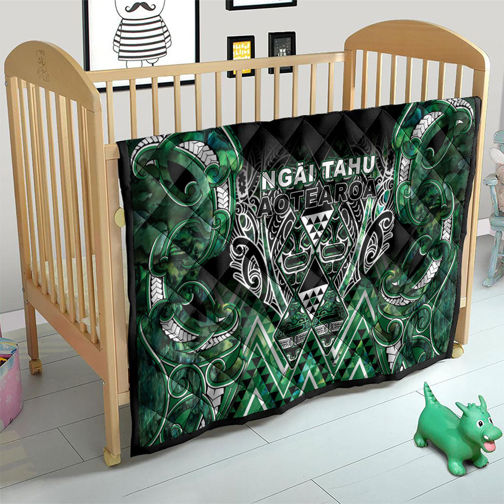 Aotearoa Ngai Tahu Quilt Maori Tribal Dark Green Paua Shell Pattern DT05 - Polynesian Pride