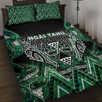 Aotearoa Ngai Tahu Quilt Bed Set Maori Tribal Dark Green Paua Shell Pattern DT05 Green - Polynesian Pride
