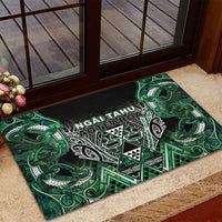 Aotearoa Ngai Tahu Rubber Doormat Maori Tribal Dark Green Paua Shell Pattern DT05 - Polynesian Pride