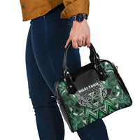 Aotearoa Ngai Tahu Shoulder Handbag Maori Tribal Dark Green Paua Shell Pattern DT05 - Polynesian Pride