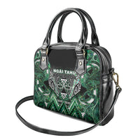 Aotearoa Ngai Tahu Shoulder Handbag Maori Tribal Dark Green Paua Shell Pattern DT05 - Polynesian Pride