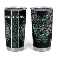 Aotearoa Ngai Tahu Tumbler Cup Maori Tribal Dark Green Paua Shell Pattern DT05 Green - Polynesian Pride
