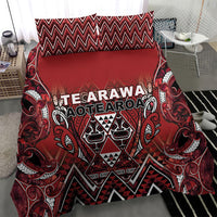 Aotearoa Te Arawa Bedding Set Maori Tribal Dark Red Paua Shell Pattern DT05 - Polynesian Pride