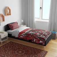 Aotearoa Te Arawa Bedding Set Maori Tribal Dark Red Paua Shell Pattern DT05 - Polynesian Pride