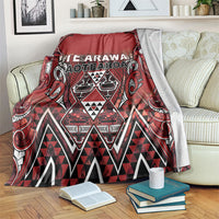 Aotearoa Te Arawa Blanket Maori Tribal Dark Red Paua Shell Pattern DT05 Red - Polynesian Pride