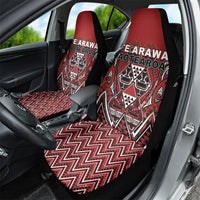 Aotearoa Te Arawa Car Seat Cover Maori Tribal Dark Red Paua Shell Pattern DT05 - Polynesian Pride