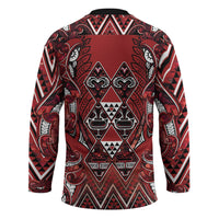 Aotearoa Te Arawa Hockey Jersey Maori Tribal Dark Red Paua Shell Pattern DT05 - Polynesian Pride