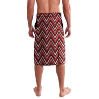 Aotearoa Te Arawa Lavalava Maori Tribal Dark Red Paua Shell Pattern DT05 - Polynesian Pride