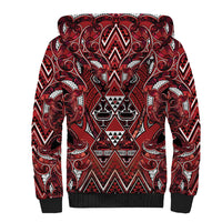 Aotearoa Te Arawa Sherpa Hoodie Maori Tribal Dark Red Paua Shell Pattern DT05 - Polynesian Pride