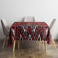 Aotearoa Te Arawa Tablecloth Maori Tribal Dark Red Paua Shell Pattern DT05 - Polynesian Pride