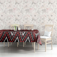 Aotearoa Te Arawa Tablecloth Maori Tribal Dark Red Paua Shell Pattern DT05 - Polynesian Pride