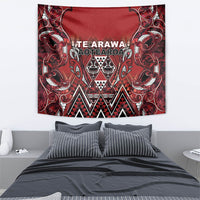 Aotearoa Te Arawa Tapestry Maori Tribal Dark Red Paua Shell Pattern DT05 - Polynesian Pride