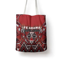 Aotearoa Te Arawa Tote Bag Maori Tribal Dark Red Paua Shell Pattern DT05 - Polynesian Pride