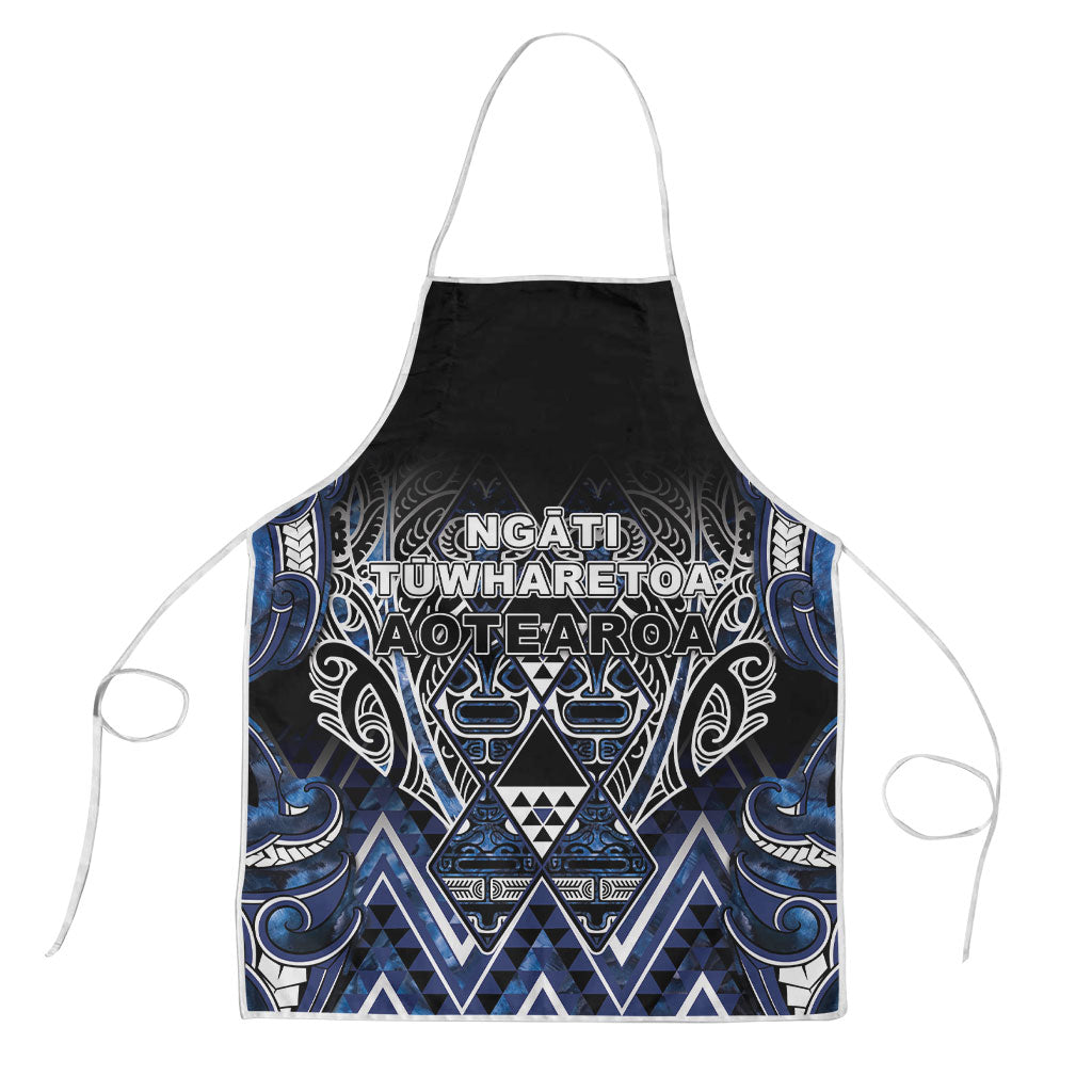 Aotearoa Tuwharetoa Apron Maori Tribal Navy Paua Shell Pattern DT05 Navy - Polynesian Pride