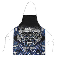 Aotearoa Tuwharetoa Apron Maori Tribal Navy Paua Shell Pattern DT05 Navy - Polynesian Pride