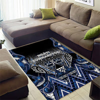 Aotearoa Tuwharetoa Area Rug Maori Tribal Navy Paua Shell Pattern DT05 - Polynesian Pride