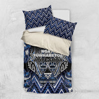 Aotearoa Tuwharetoa Bedding Set Maori Tribal Navy Paua Shell Pattern DT05 US Twin 172cm x 218cm Navy - Polynesian Pride