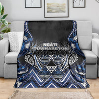 Aotearoa Tuwharetoa Blanket Maori Tribal Navy Paua Shell Pattern DT05 - Polynesian Pride