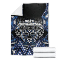 Aotearoa Tuwharetoa Blanket Maori Tribal Navy Paua Shell Pattern DT05 - Polynesian Pride