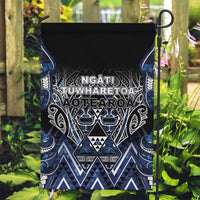 Aotearoa Tuwharetoa Garden Flag Maori Tribal Navy Paua Shell Pattern DT05 Garden Flag Navy - Polynesian Pride