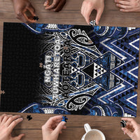 Aotearoa Tuwharetoa Puzzle Maori Tribal Navy Paua Shell Pattern DT05 - Polynesian Pride