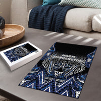 Aotearoa Tuwharetoa Puzzle Maori Tribal Navy Paua Shell Pattern DT05 - Polynesian Pride