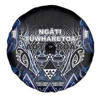 Aotearoa Tuwharetoa Spare Tire Cover Maori Tribal Navy Paua Shell Pattern DT05 - Polynesian Pride