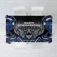 Aotearoa Tuwharetoa Tablecloth Maori Tribal Navy Paua Shell Pattern DT05 Navy - Polynesian Pride
