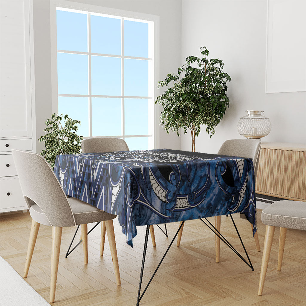 Aotearoa Tuwharetoa Tablecloth Maori Tribal Navy Paua Shell Pattern DT05 - Polynesian Pride