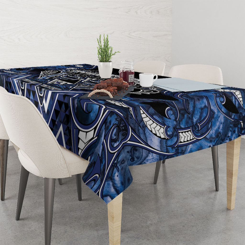 Aotearoa Tuwharetoa Tablecloth Maori Tribal Navy Paua Shell Pattern DT05 - Polynesian Pride