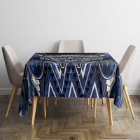 Aotearoa Tuwharetoa Tablecloth Maori Tribal Navy Paua Shell Pattern DT05 - Polynesian Pride