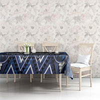 Aotearoa Tuwharetoa Tablecloth Maori Tribal Navy Paua Shell Pattern DT05 - Polynesian Pride