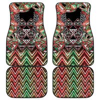 Aotearoa Ngai Tuhoe Car Mats Maori Tribal Red And Green Paua Shell Pattern DT05 - Polynesian Pride