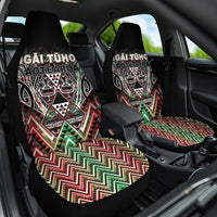Aotearoa Ngai Tuhoe Car Seat Cover Maori Tribal Red And Green Paua Shell Pattern DT05 One Size Red - Polynesian Pride