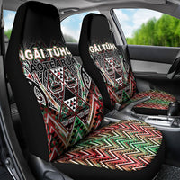 Aotearoa Ngai Tuhoe Car Seat Cover Maori Tribal Red And Green Paua Shell Pattern DT05 - Polynesian Pride