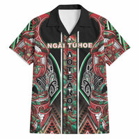 Aotearoa Ngai Tuhoe Hawaiian Shirt Maori Tribal Red And Green Paua Shell Pattern DT05 Red - Polynesian Pride