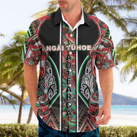 Aotearoa Ngai Tuhoe Hawaiian Shirt Maori Tribal Red And Green Paua Shell Pattern DT05 - Polynesian Pride