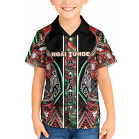 Aotearoa Ngai Tuhoe Hawaiian Shirt Maori Tribal Red And Green Paua Shell Pattern DT05 - Polynesian Pride