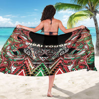Aotearoa Ngai Tuhoe Sarong Maori Tribal Red And Green Paua Shell Pattern DT05 - Polynesian Pride