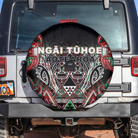 Aotearoa Ngai Tuhoe Spare Tire Cover Maori Tribal Red And Green Paua Shell Pattern DT05 Red - Polynesian Pride
