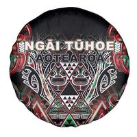 Aotearoa Ngai Tuhoe Spare Tire Cover Maori Tribal Red And Green Paua Shell Pattern DT05 - Polynesian Pride